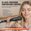 Hair Straightener, 1.5-inch Titanium Flat Iron, Dual Infrared Hair Straightener Flat Iron with LCD Display and 19 Temp Levels - 210 to 450 F