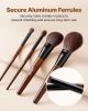 9-Piece Makeup Brush Set for Foundation Blending Eyeshadow, Professional Makeup Brush Kit with Soft Natural Wool & Vegan Synthetic Bristles