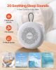 Sound Machine, 20 Soothing Sleep Sounds, 4-in-1 Hangable White Noise Sound Machine with Auto-Off Timer, Soft Ring Light