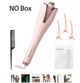 Multi-Automatic Hair Curler Hair Curling Iron LCD Ceramic Rotating Hair Waver Magic Curling Wand Irons Hair Styling Tools (Plug standard: US, Color: Pink 2)
