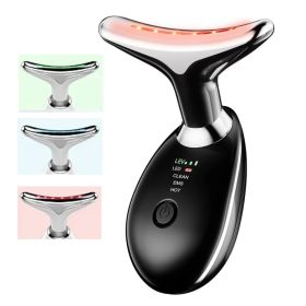 Face Massager Anti-Wrinkle Face Device 3 Modes 45Â°C Neck Lifting Massagers LED High Frequency Beauty Instrumen EMS Face Massage for Women (Color: Black, Quantity: 1)