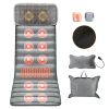 Full Body Electric Massage Mat with Heat Vibration Massage Pad Cushion Back Massage Mattress Chair Pad with Neck Massage Pillow with 10 Vibration Moto